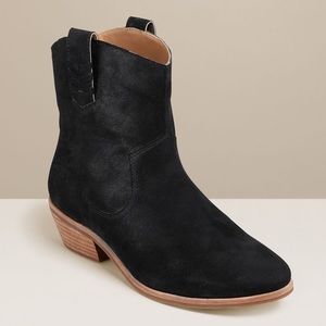 Jack Rogers Black Suede Western Ankle Boots
